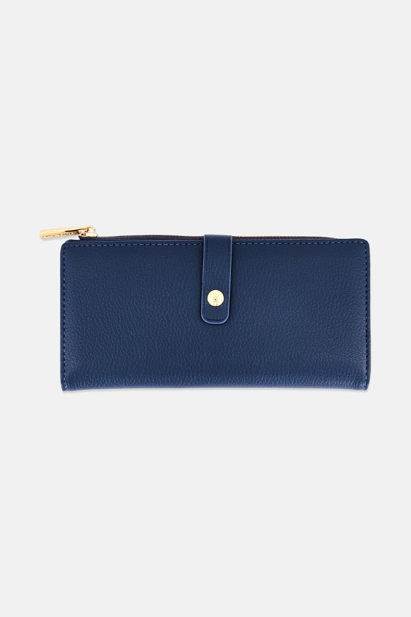 Kathy Ireland Women Brand Logo Wallet, Dark Dusty Blue - Image 3